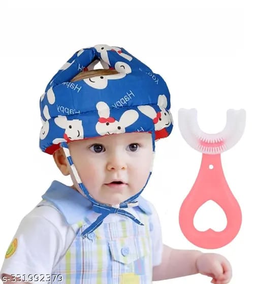 Baby Safety Helmet + U-shaped Baby Toothbrush