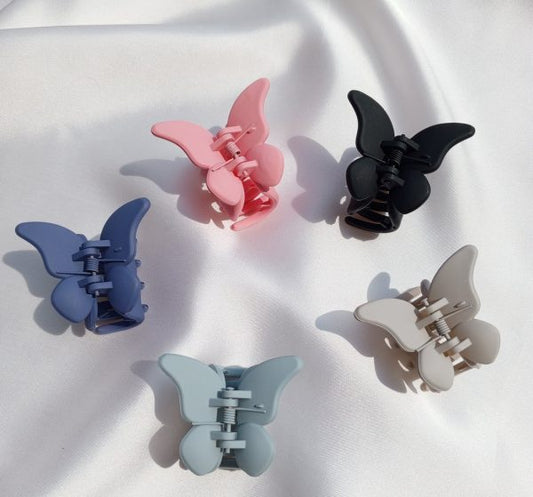 Matt Butterfly Hair Claw 12 Pcs