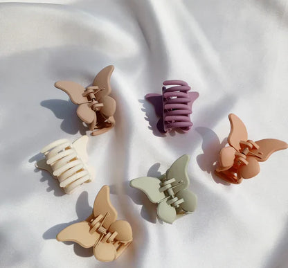 Matt Butterfly Hair Claw 12 Pcs